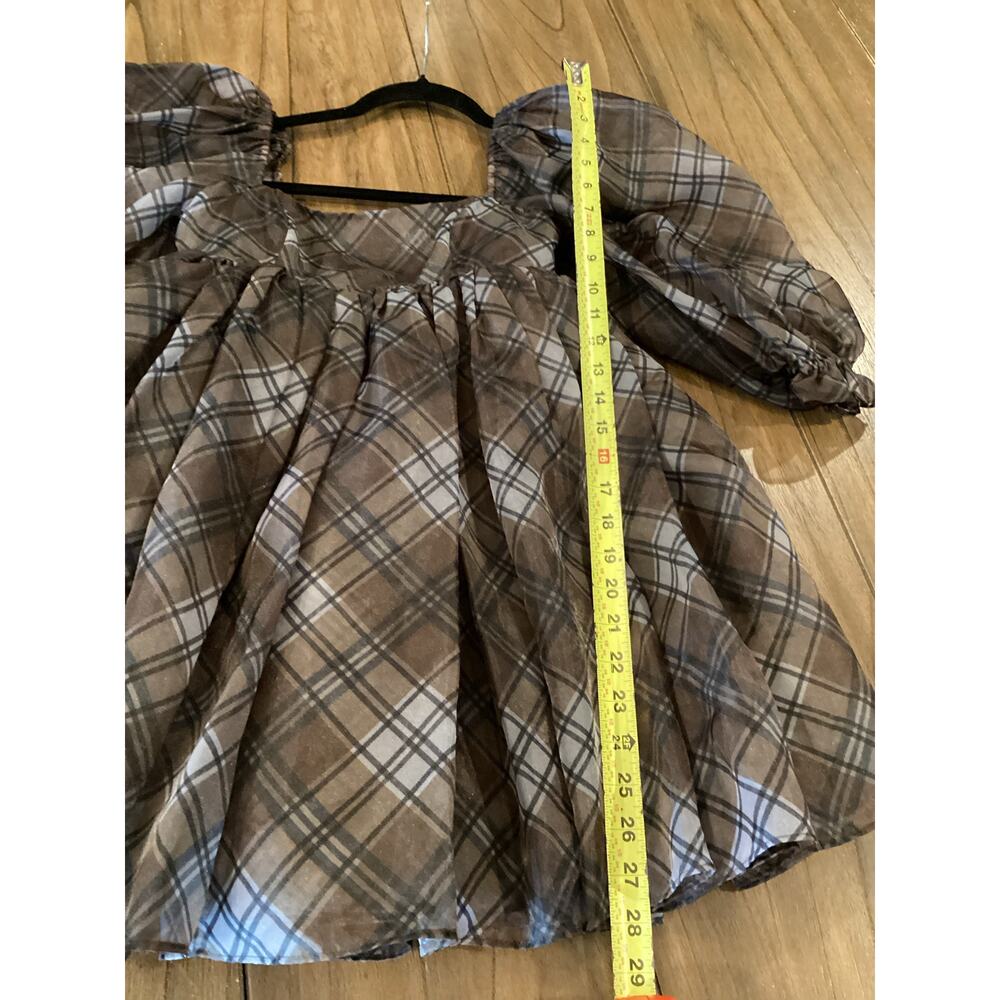 Selkie The Plaid Puff Organza Dress size XXS - Picture 6 of 10